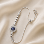 Adjustable Pure Silver Evil Eye Bracelet
