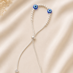 Adjustable Pure Silver Evil Eye Bracelet