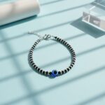 Adjustable Pure Silver Evil Eye Love Bracelet