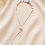 Adjustable Pure Silver Evil Eye Bracelet